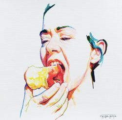 Comi da maçã, 2026
Guache s/papel
23x23cm
350€