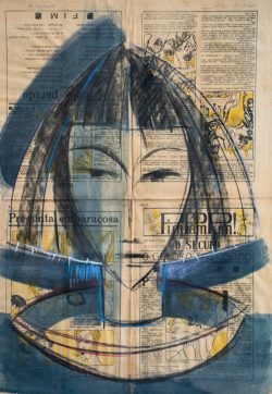 Comédia de l’art II, 2015
Técnica mista s/jornal
55x45cm
250€